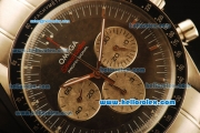 Omega Speedmaster Chronograph Quartz Full Steel with Black Dial and Black Bezel- SS Strap