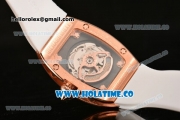 Richard Mille RM007 Miyota 6T51 Automatic Rose Gold Case with Diamonds Dial and White Rubber Strap