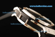 Hublot Big Bang Swiss Quartz Movement Steel Case with Black Dial and Diamond Bezel-Black Rubber Strap