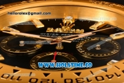 Rolex Daytona Swiss Quartz Yellow Gold Case with Crystal Markers Black Dial - Wall Clock