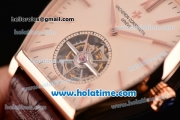 Vacheron Constantin Malte Tourbillon Swiss Tourbillon Manual Winding Rose Gold Case with Brown Alligator Strap and Beige Dial