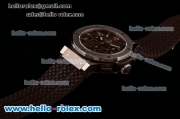 Hublot Big Bang Chrono Clone HUB4100 Automatic Steel Case with Brown Rubber Strap Brown Dial