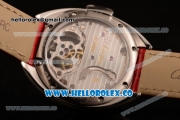 Cartier Cle de Cartier Swiss Tourbillon Manual Winding Steel Case with White Dial and Red Leather Strap