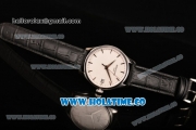 Patek Philippe Calatrava Swiss ETA 2824 Automatic Steel Case with Black Leather Strap White Dial and Stick Markers