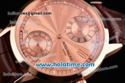 Patek Philippe Grand Complitcations Asia 6497 Manual Winding Rose Gold Case with Brown Leather Strap and Rose Gold Dial