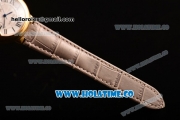 Cartier Ballon Bleu De Medium Asia 4813 Automatic Yellow Gold Case with Silver Dial Blue Leather Strap and Roman Numeral Markers (GF)