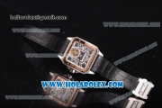 Cartier Santos Tourbillon Asia Automatic Steel Case with Black Dial and Rose Gold Bezel - Roman Numeral Markers