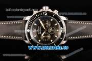 BlancPain Fifty Fathoms Chronograph Flyback Calibre F185 Miyota Quartz Steel Case with Black Dial and Green Markers (ZF)