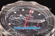 Omega Seamaster Diver 300M Co-Axial Chrono Swiss Valjoux 7753 Automatic Steel Case with Black Dial and White Markers