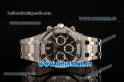 Audemars Piguet Royal Oak Chronograph Swiss Valjoux 7790 Automatic Steel/Diamonds Case with Black Dial Diamonds Bezel and Stick Markers (EF)