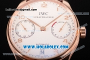 IWC Portugieser Power Reserve Clone IWC 52010 Automatic Rose Gold Case with Arabic Numeral Markers and White Dial (ZF)