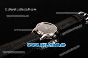 Patek Philippe Calatrava Swiss ETA 2824 Automatic Steel Case with Black Leather Strap Black Dial and Stick Markers