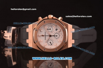 Audemars Piguet City of Sails Chronograph Swiss Valjoux 7750 Movement Rose Gold Case with White Dial and Black Rubber Strap