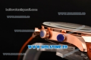 IWC Portuguese Chrono Miyota Quartz Rose Gold Case with Orange Leather Strap White Dial and Arabic Numeral Markers