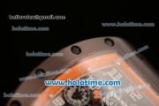 Richard Mille Limited Edition USA Chrono Swiss Valjoux 7750 Automatic Brown PVD Case with Skeleton Dial Numeral Markers and Orange Rubber Bracelet