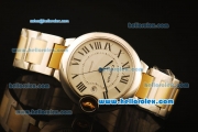 Cartier Ballon Bleu De Automatic Steel Case with White Dial and Two Tone Strap