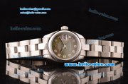 Rolex Datejust Lady 2813 Automatic Steel Case with Grey MOP Dial Stianless Steel Strap and Diamond Markers