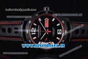 Chopard Mille Miglia GTS Power Control Miyota OS2035 Quartz PVD Case Black Dial Black Leather Strap and Red Inner Bezel