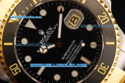 Rolex Submariner Swiss ETA 2836 Automatic Movement Steel Case with Black Ceramic Bezel and Two Tone Strap 43mm