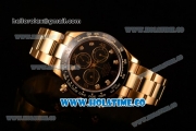 Rolex Daytona Chrono Swiss Valjoux 7750 Automatic Yellow Gold Case/Bracelet with Diamonds Markers Ceramic Bezel and Black Dial (BP)