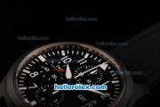 IWC Pilot's Watch TOP GUN Swiss Valjoux 7750 Automatic Movement Full Ceramic Case with Black Dial - White Numeral Markers and Black Nylon Leather Strap