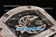 Richard Mille RM025-01 Miyota 6T51 Automatic Diamonds/Steel Case with Black Dial and Black Rubber Strap