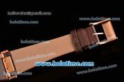 Patek Philippe Twenty-4 Swiss Quartz Rose Gold Case with Brown Leather Strap and Diamond/MOP Dial