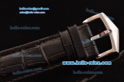 Patek Philippe Calatrava Swiss ETA 2824 Automatic Steel Case Diamond Bezel with Black Leather Strap White Dial Stick Markers