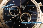 Tag Heuer Carrera Chronograph Miyota Quartz Movement Full Steel with Black Dial and Stick Markers-7750 Coating Case