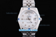 Rolex Day-Date Oyster Perpetual Automatic with Diamond Bezel,White MOP Dial and Diamond Marking-Big Calendar