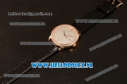 Girard Perregaux 1966 9015 Auto Rose Gold Case with White Dial and Black Leather Strap