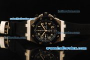 Audemars Piguet Royal Oak Offshore Chronograph Swiss Valjoux 7750 Automatic Movement Steel Case with Black Dial and Black Rubber Strap-Run 9@Sec