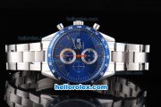 Tag Heuer Carrera Working Chronograph Stainless Steel Case with Blue Dial and SSband-Same Structure As 7750-High Quality