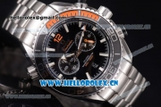 Omega Seamaster Planet Ocean Chronograph Clone Omega 9300 Automatic Steel Case/Bracelet Black Dial and Stick Markers (EF)