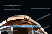 Rolex Day-Date Swiss ETA 2836 Automatic Rose Gold Case with Brown Dial Stick Markers and Rose Gold Bracelet (BP)