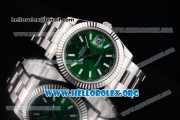 Rolex Datejust II Clone Rolex 3135 Automatic Stainless Steel Case/Bracelet with Green Dial and Stick Markers