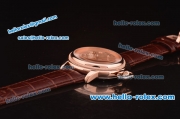 Glashutte Automatic Rose Gold Case with Rose Gold Dial and Brown Leather Strap