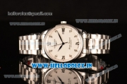 Longines Master Swiss ETA 2824 Automatic Full Steel with White Dial and Diamonds/Roman Numeral Markers