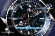 Omega Seamaster Planet Ocean 600 M Co-Axial Chrono Clone 9300 Automatic Steel Case with Blue Dial White Markers and Blue Rubber Strap - 1:1 Original (AT)