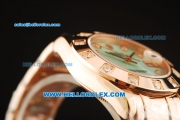 Rolex Datejust Swiss ETA 2836 Automatic Movement Rose Gold with Green MOP Dial and Diamond Markers/Bezel