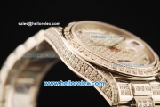 Rolex Day-Date Automatic Movement Diamond Case with Diamond Dial and Diamond Strap-ETA Coating