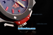 Hublot Big Bang Swiss Valjoux 7750 Chronograph Movement PVD Case with Black Dial-Red Stick Markers and Black Rubber Strap
