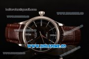 Rolex Cellini Time Asia 2813 Automatic Steel Case with Brown Leather Strap Stick Markers and Black Dial (BP)