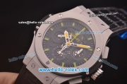 Hublot Aero Bang Niemeyer Swiss Valjoux 7750 Automatic Movement Steel Case with Black Skeleton Dial and Green/Yellow Markers/Hands