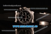 Rolex Daytona Chrono Clone Rolex 4130 Automatic Steel Case with Black Dial and Black Rubber Strap - 1:1 Origianl (EF)