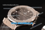 Hublot Classic Fusion 9015 Auto Steel Case with Black Dial and Black Leather Strap