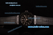 Hublot Big Bang Carbon Chrono Hub4100 Automatic Carbon Fiber Case with Stick Markers Carbon Fiber Dial and Black Leather Strap- 1:1 Original