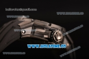 Richard Mille RM028 Swiss Valjoux 7750 Automatic PVD Case with Skeleton Dial and Black Rubber Strap - White Markers