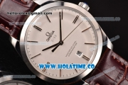 Omega De Ville Trésor Master Co-Axial Swiss ETA 2824 Automatic Steel Case with Stick Markers and White Dial