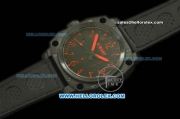 U-Boat Thousands of Feet Swiss ETA 2836 Automatic Movement PVD Case with Black Dial and Red Markers-Black Leather Strap
